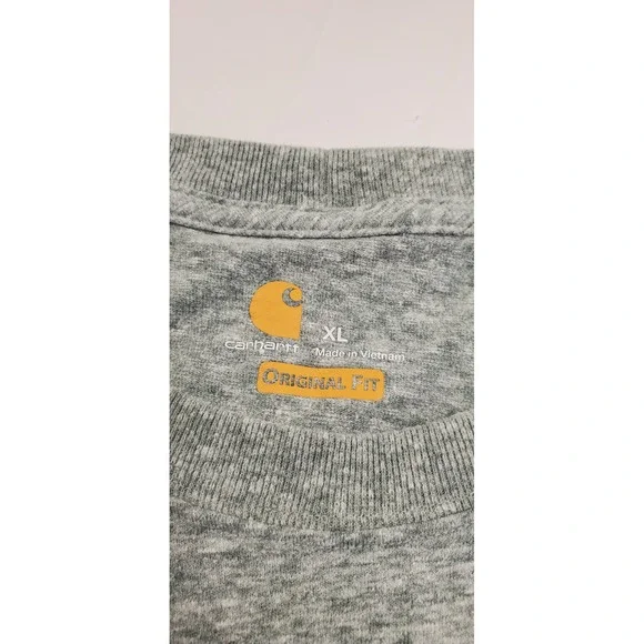 Carhartt Mens XL Heather Green Pocket T Shirt Original Fit Short Sleeve K87 G23 - Picture 5 of 7
